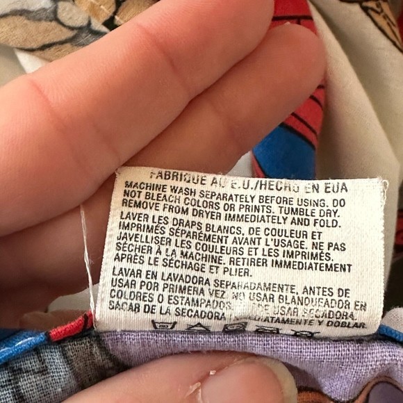 Vintage Canon Road Works Construction Flat Twin Sheet, Pillowcase, Sham - Picture 6 of 10